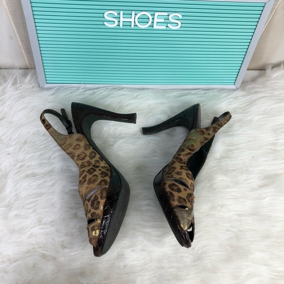 Donald J. Pliner Leopard Print Sling Back Heels - Picture 5 of 8